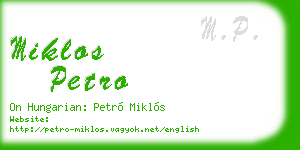 miklos petro business card