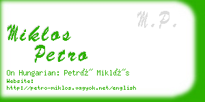 miklos petro business card